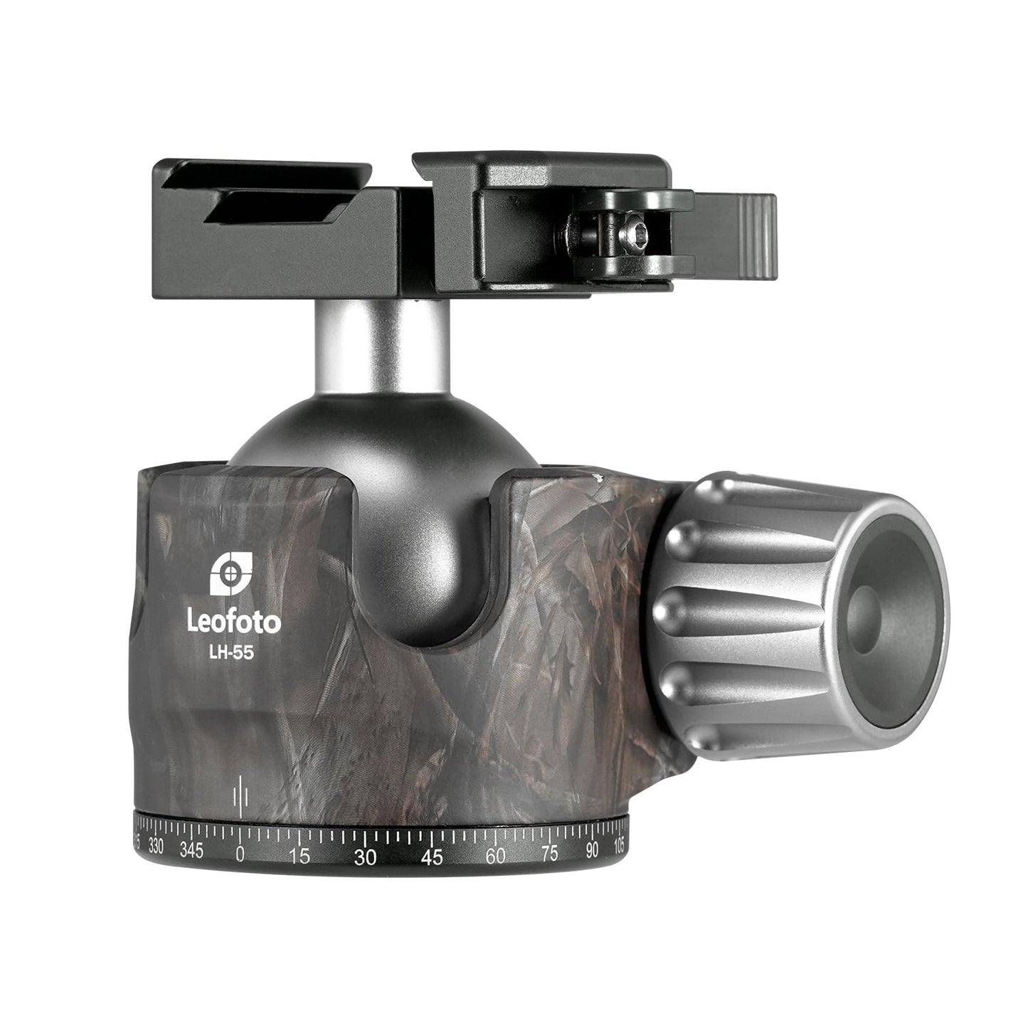 “Open Box" Leofoto LH-55LSC Camo Low Profile Ball Head + QR Plate, No Bag | Arca & Picatinny Clamp