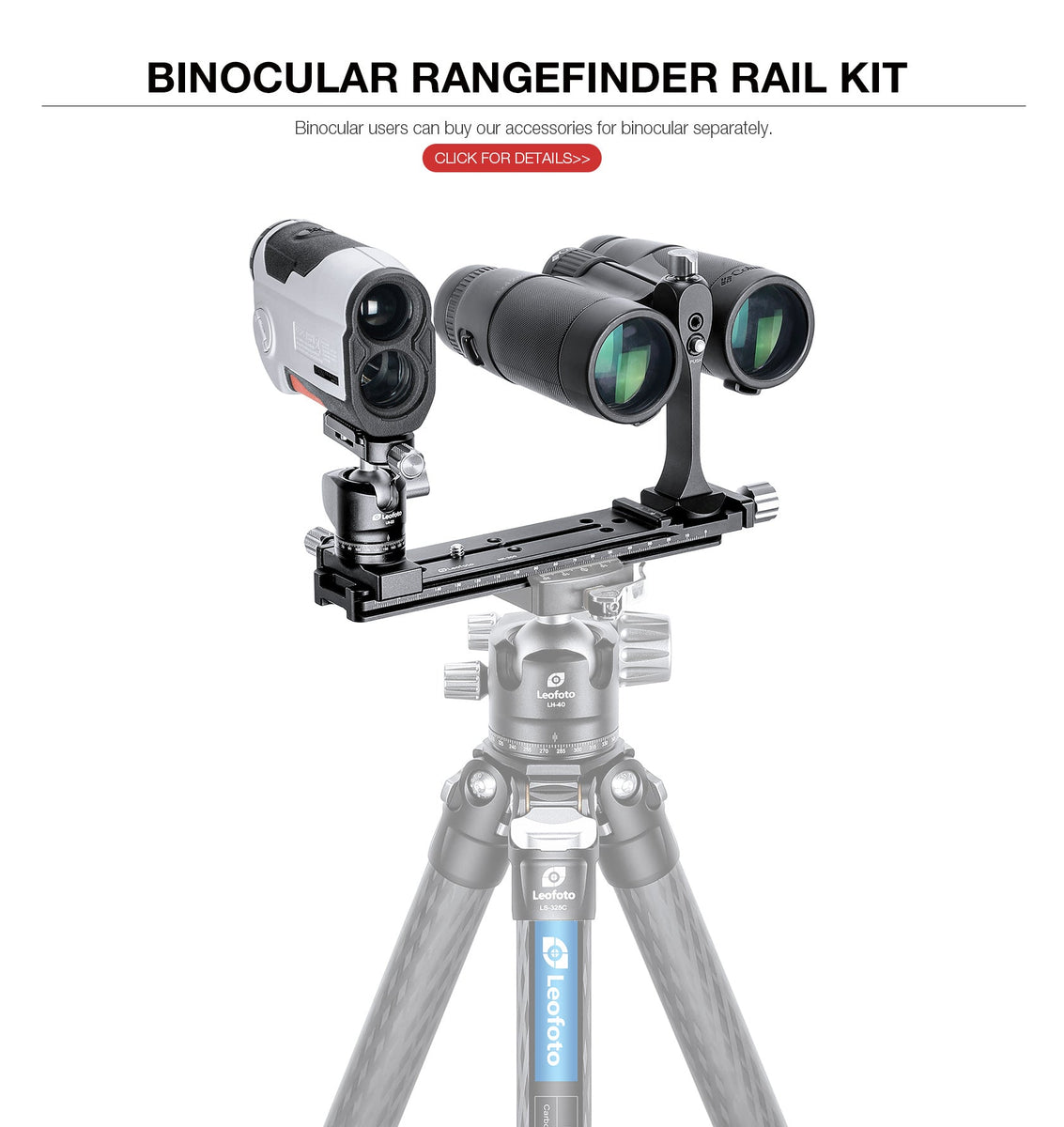 Leofoto FDM01 Binocular Rangefinder Rail Kit Length 230mm Leofoto