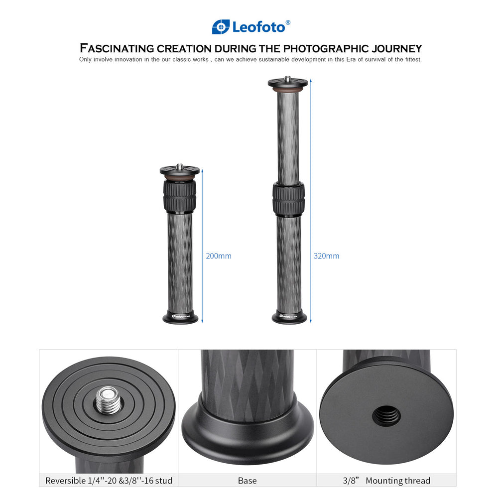 Leofoto DC-222C/ DC-252C/ DC-282C/DC-322C Carbon Fiber Add-On