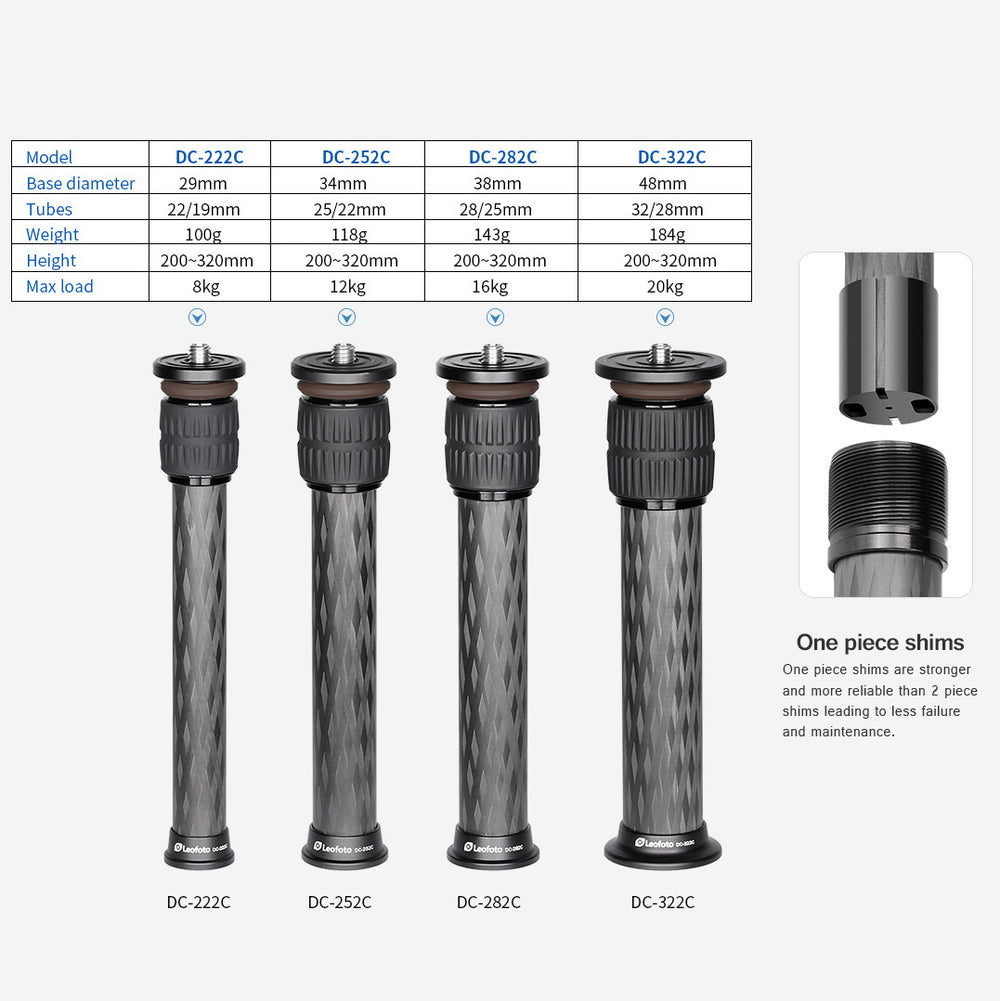 Leofoto DC-222C/ DC-252C/ DC-282C/DC-322C Carbon Fiber Add-On