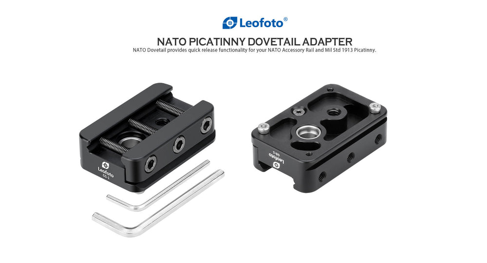 
                  
                    "Open Box" Leofoto GS-1 NATO-DVTL Picatinny Mount 60mm QR Clamp Arca Compatible
                  
                