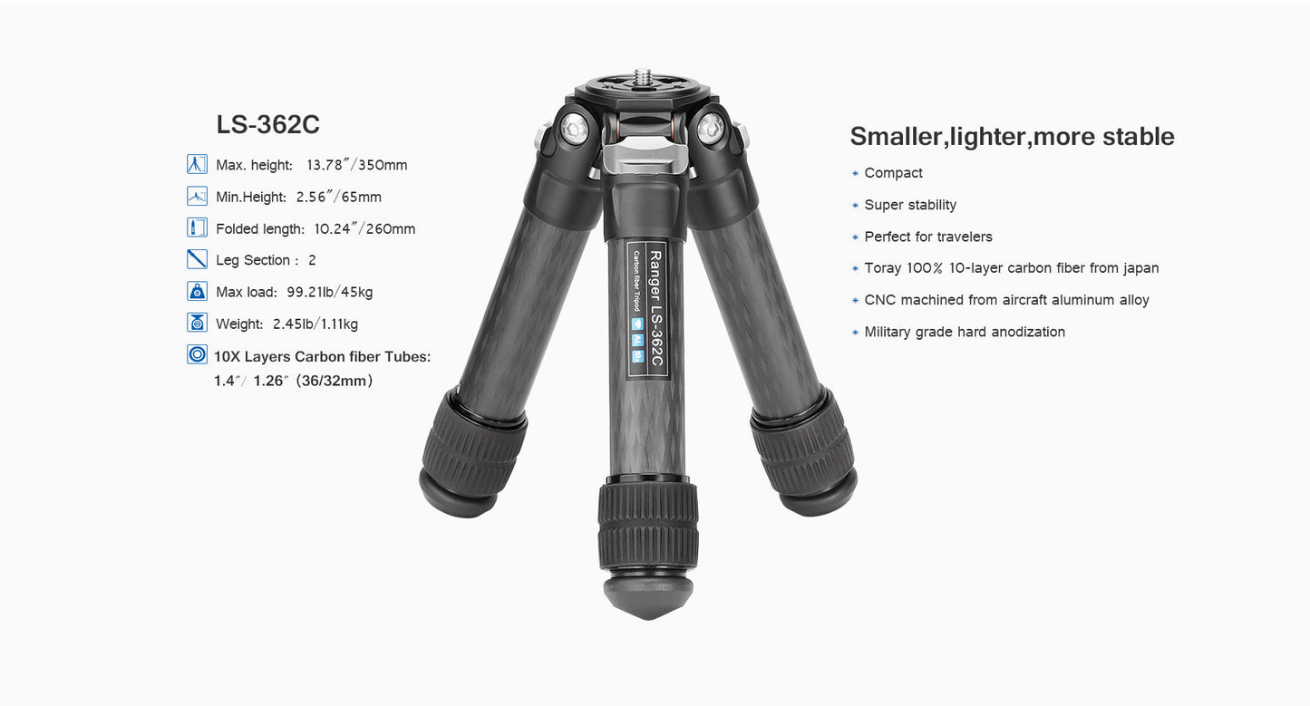
                  
                    Leofoto LS-362C Short Ranger Series Tripod Set
                  
                