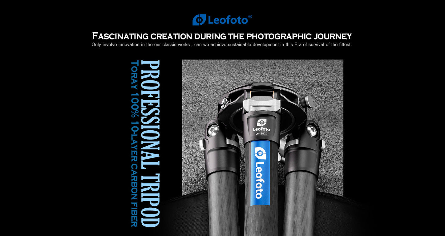 
                  
                    Leofoto LM-362C Short Carbon Fiber Tripod with 75mm Video Bowl+Platform and Bag | Max Load 99lb
                  
                