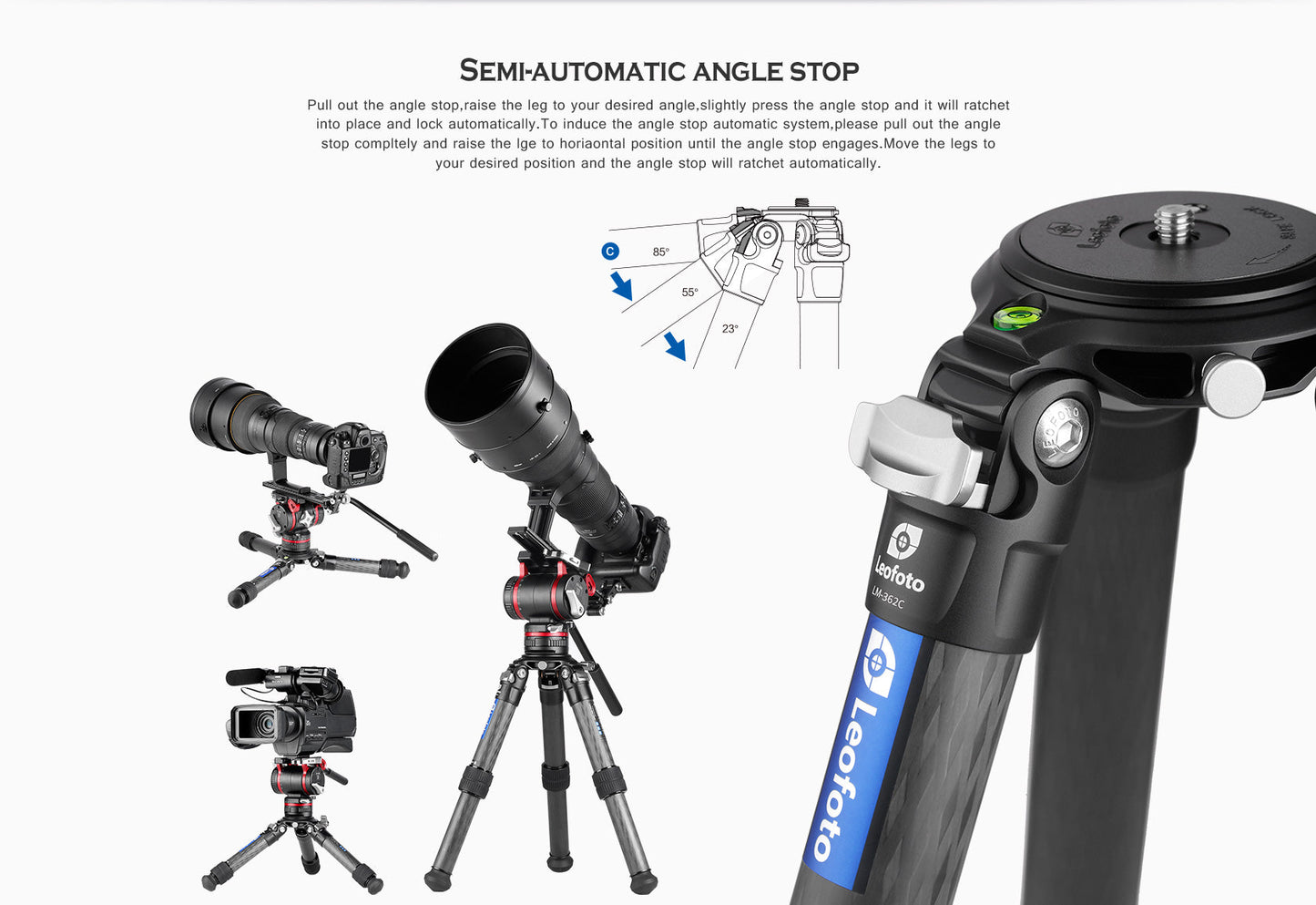 
                  
                    Leofoto LM-362C Short Carbon Fiber Tripod with 75mm Video Bowl+Platform and Bag | Max Load 99lb
                  
                
