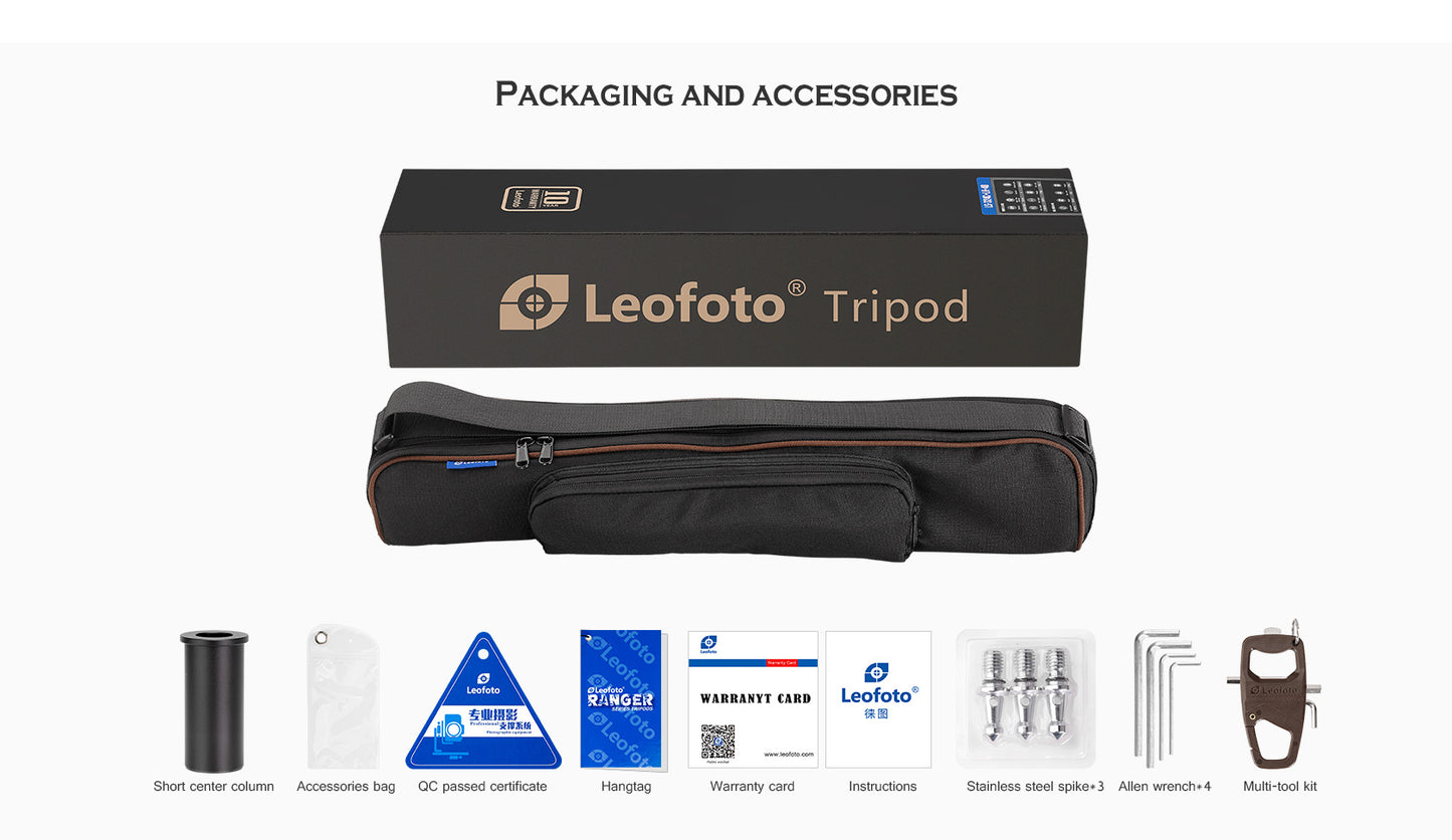 
                  
                    Leofoto LX-254CT+BV-5B Reversible Travel Tripod + Bino Fluid Head Kit
                  
                