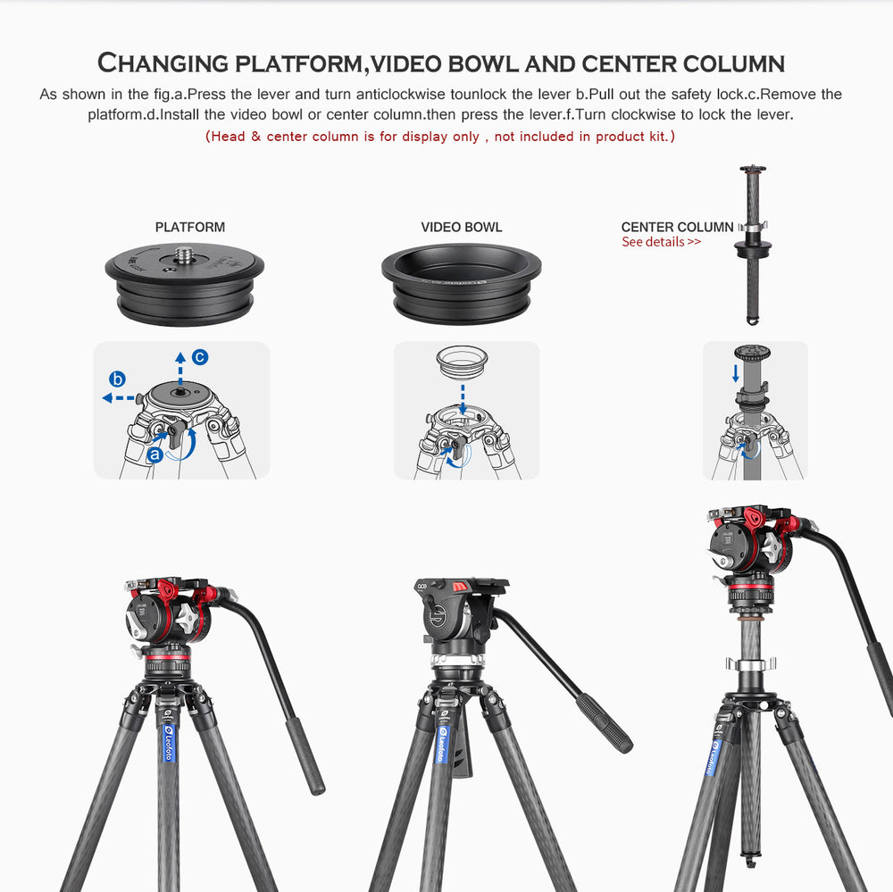 Leofoto LM-403C X Version Tripod with 100mm Bowl+Platform