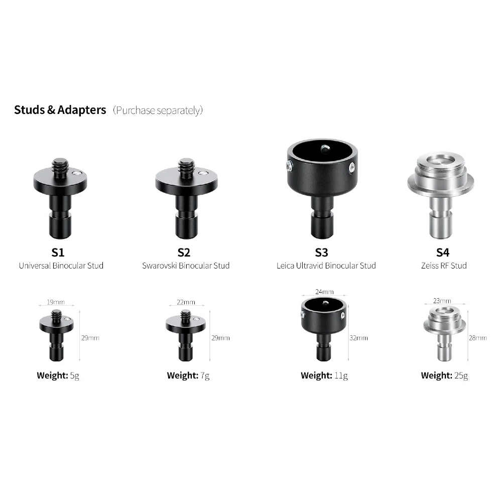 
                  
                    Leofoto S1/ S2/ S3/ S4 Stud for BC-03 Binoculars Adapter Leica Zeiss Swarovski
                  
                