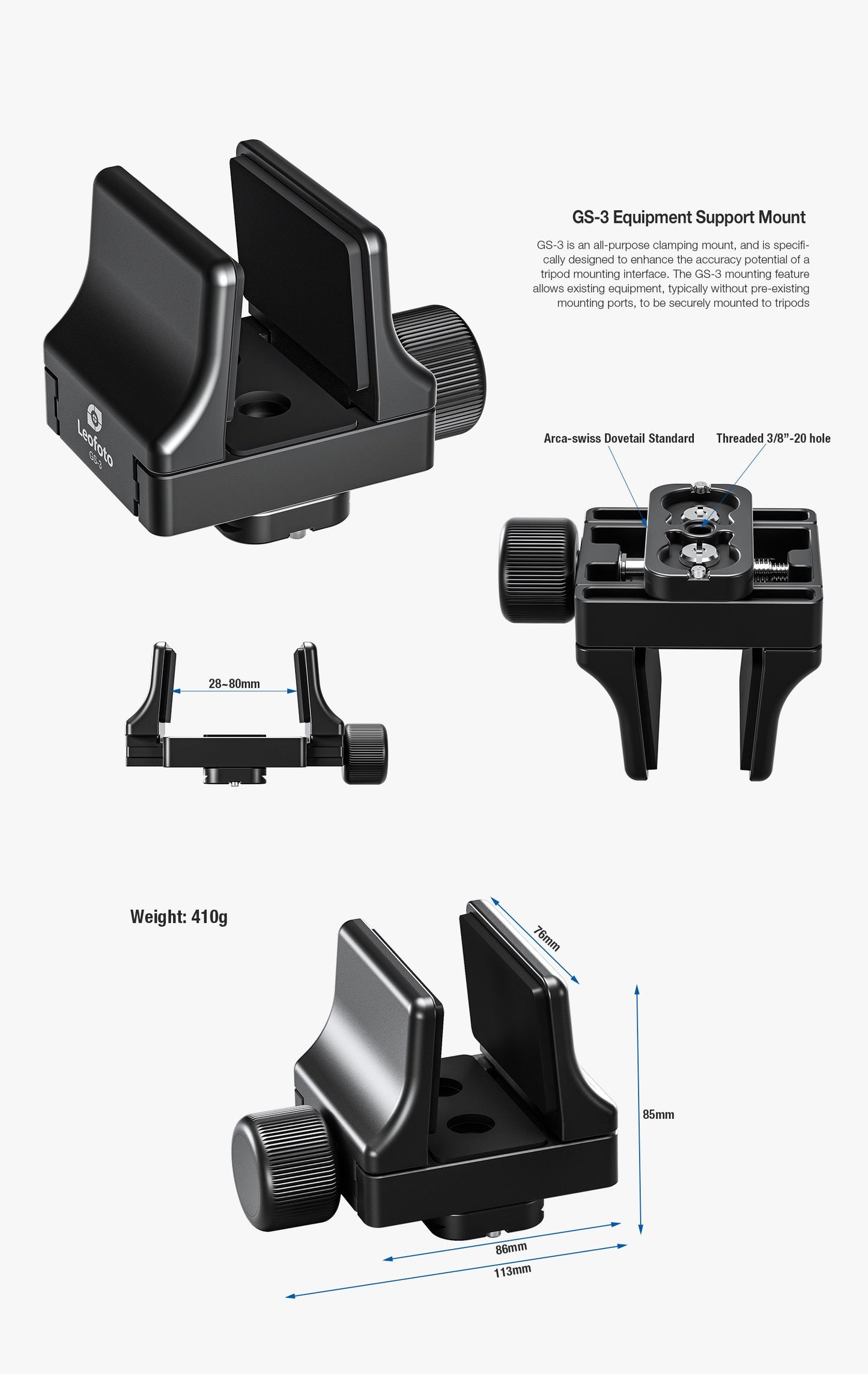
                  
                    Leofoto MK-40X Ballhead + GS-3 Rifle Support Combo | Arca-Compatible Ball Head & Clamp Mount
                  
                