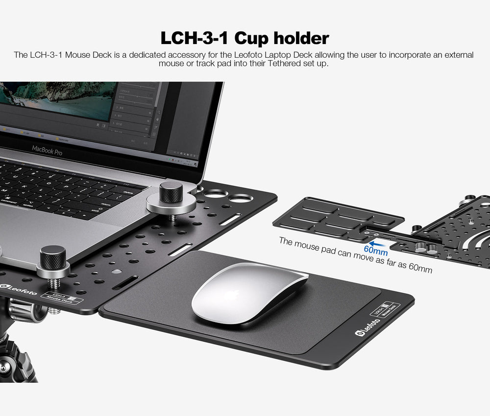 
                  
                    Leofoto LCH-3/LCH-3S Ultimate Laptop Tray (Tray Only) | 1/4" and 3/8" Compatible
                  
                