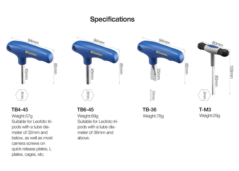 
                  
                    Leofoto T-Handle Hex Key, Steel
                  
                