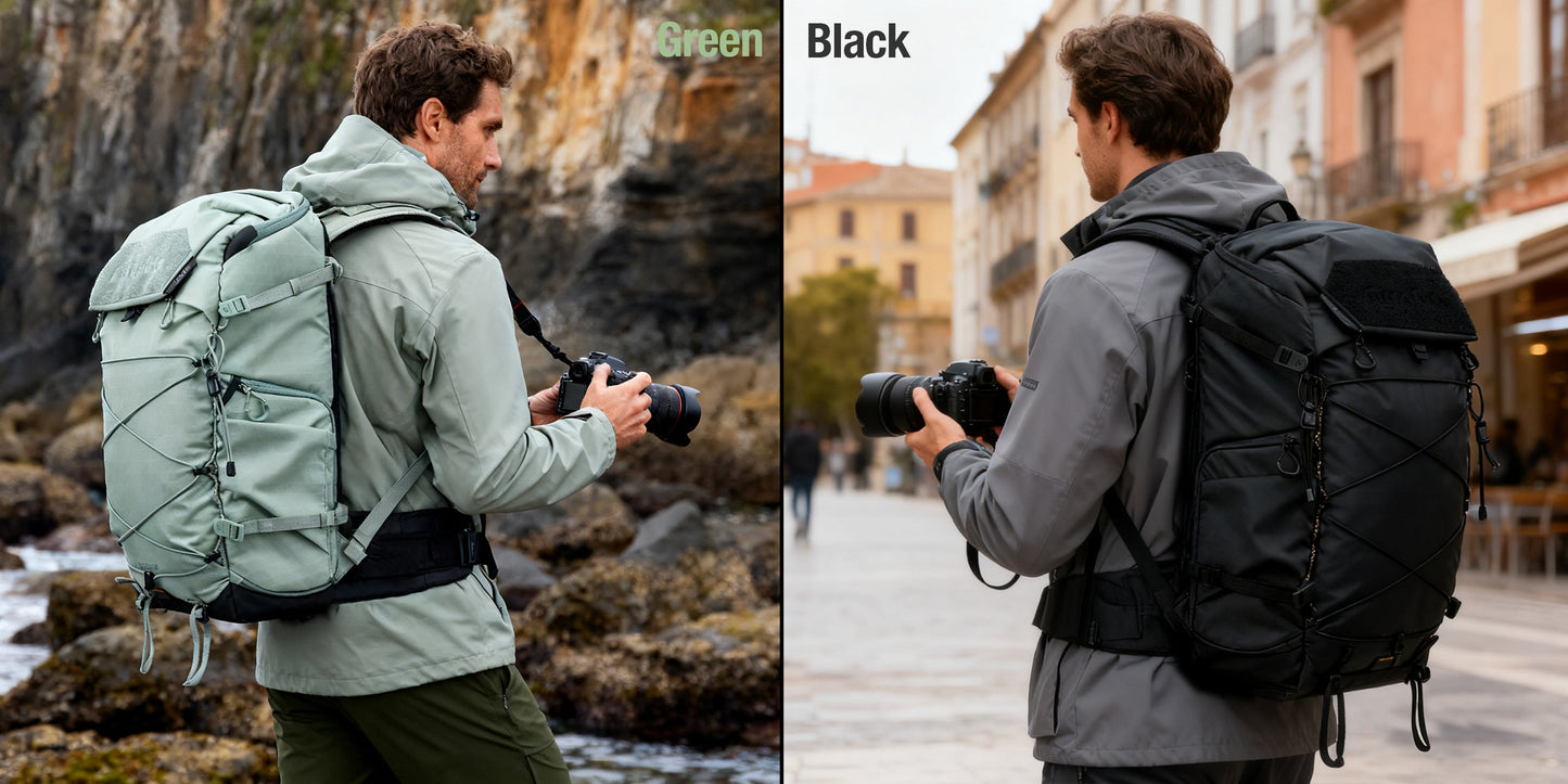 
                  
                    Leofoto 35L All-in-One Outdoor & Travel Backpack (Black / Yellow / Green)
                  
                