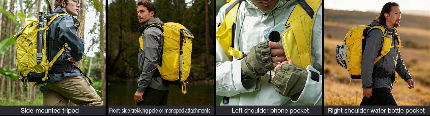 
                  
                    Leofoto 35L All-in-One Outdoor & Travel Backpack (Black / Yellow / Green)
                  
                
