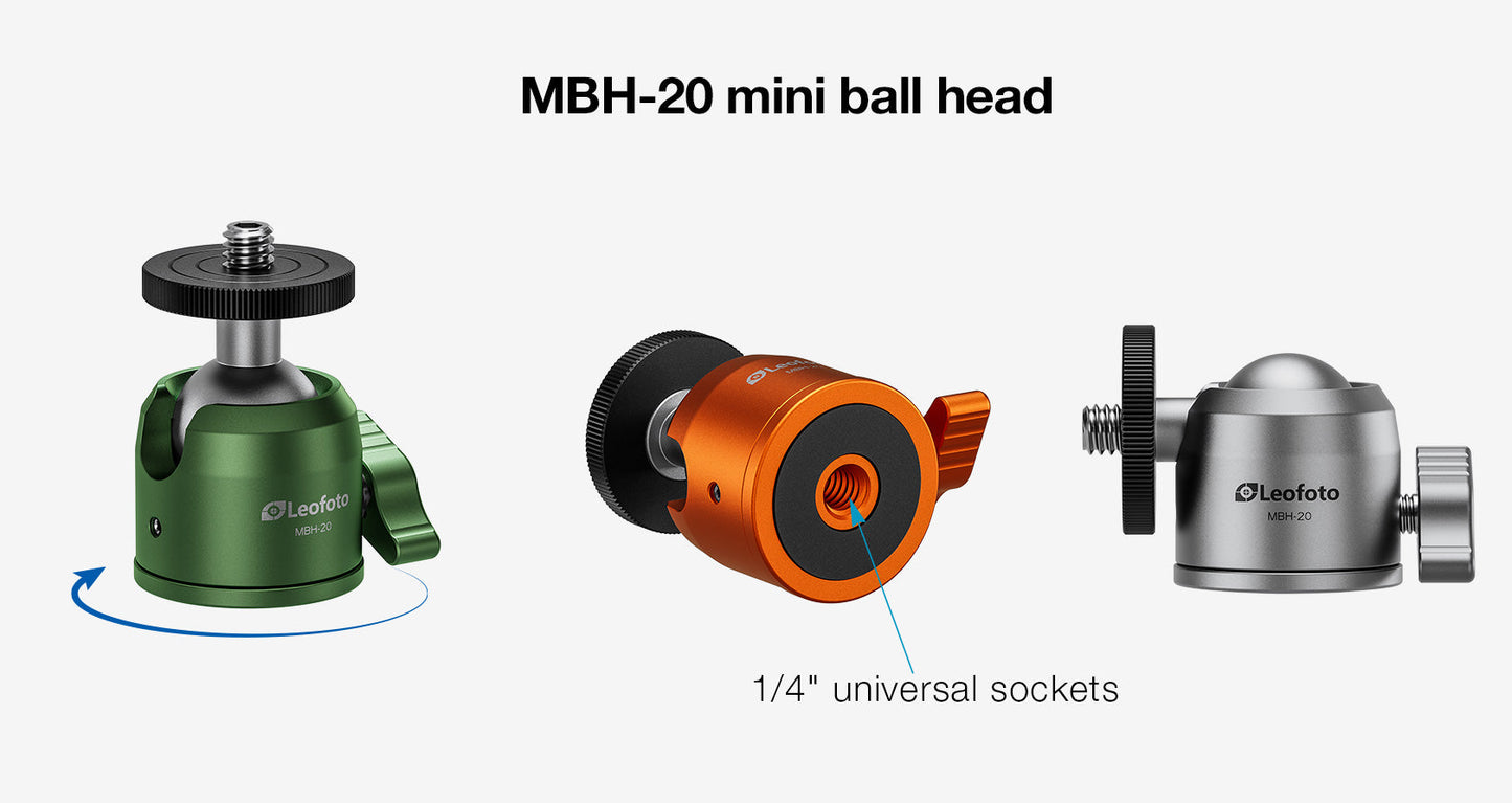 
                  
                    Leofoto MT-03 Mini Spider Folding Tabletop Tripod Kit with MBH-20 Ball Head (4 Colors)
                  
                
