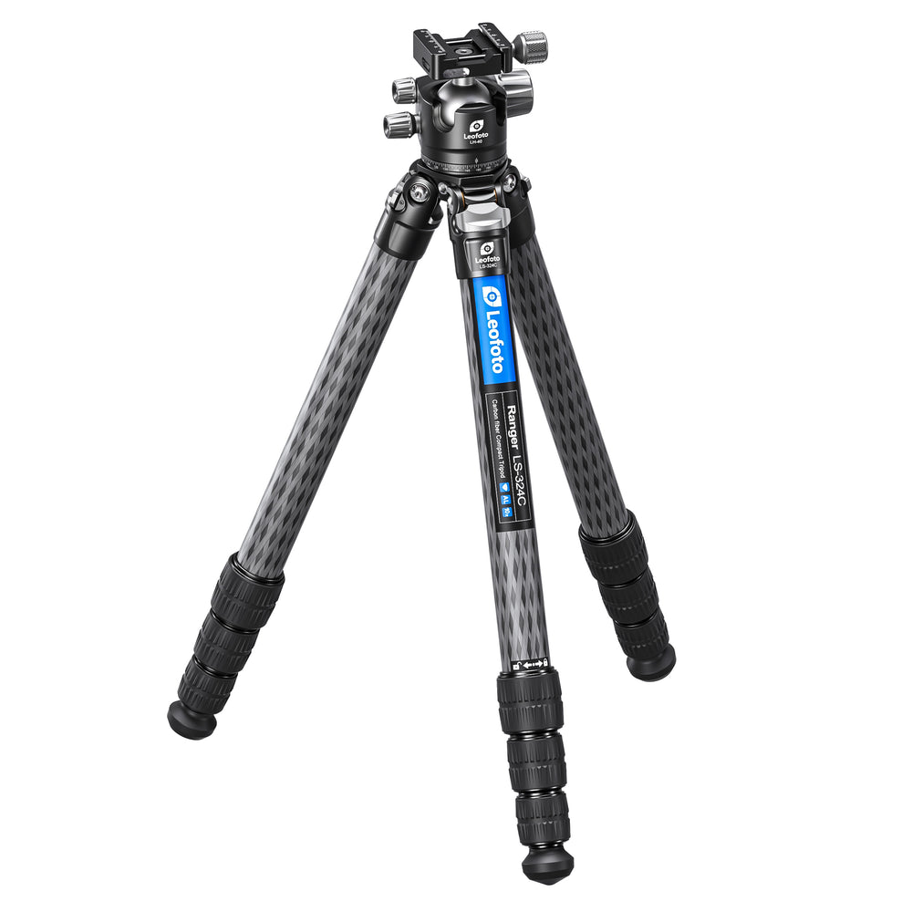 Leofoto LS-324C Carbon Fiber Tripod + Hybrid Clamp Ball Head for Shooting/Hunting | Arca + Picatinny