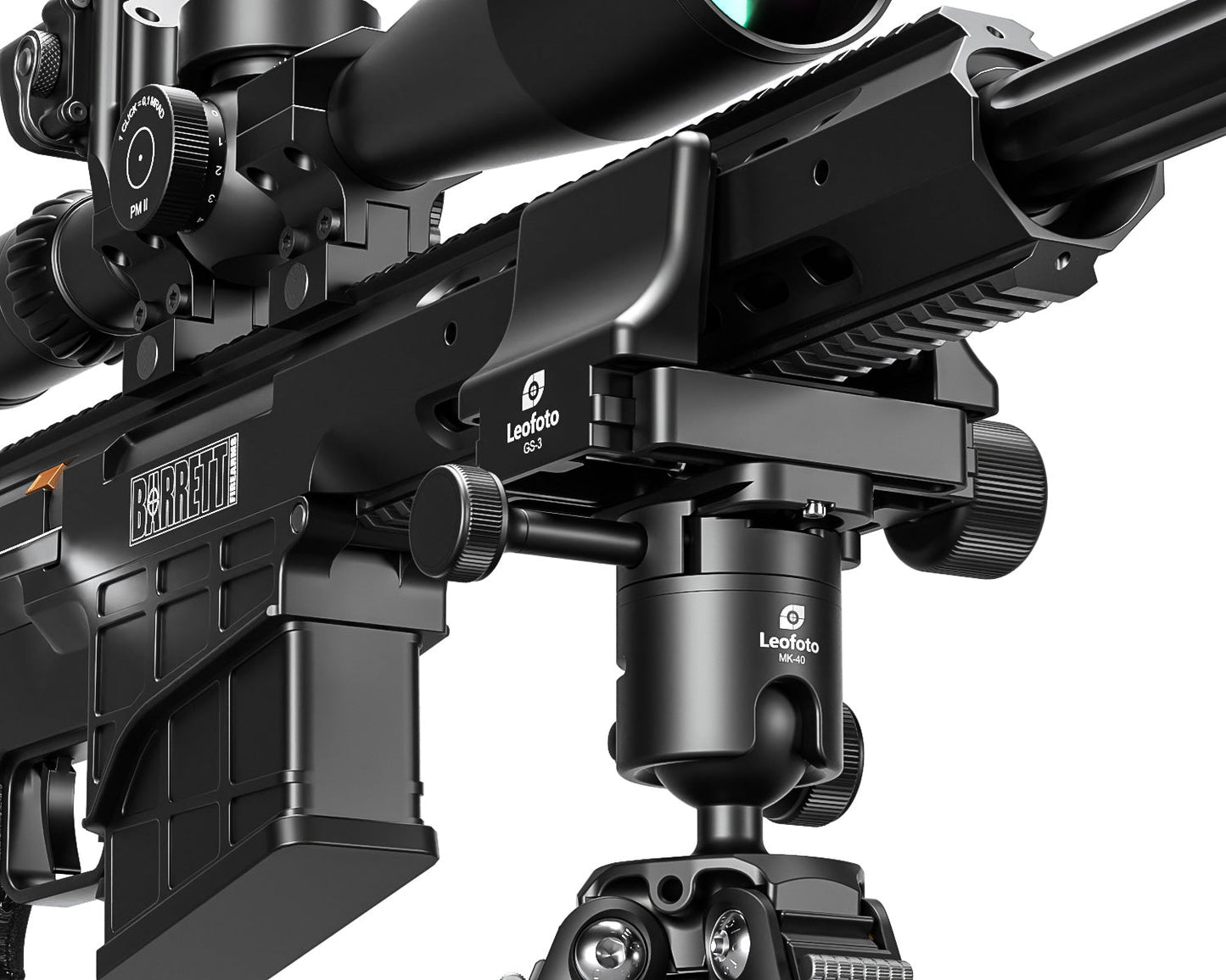 
                  
                    Leofoto MK-40X Ballhead + GS-3 Rifle Support Combo | Arca-Compatible Ball Head & Clamp Mount
                  
                