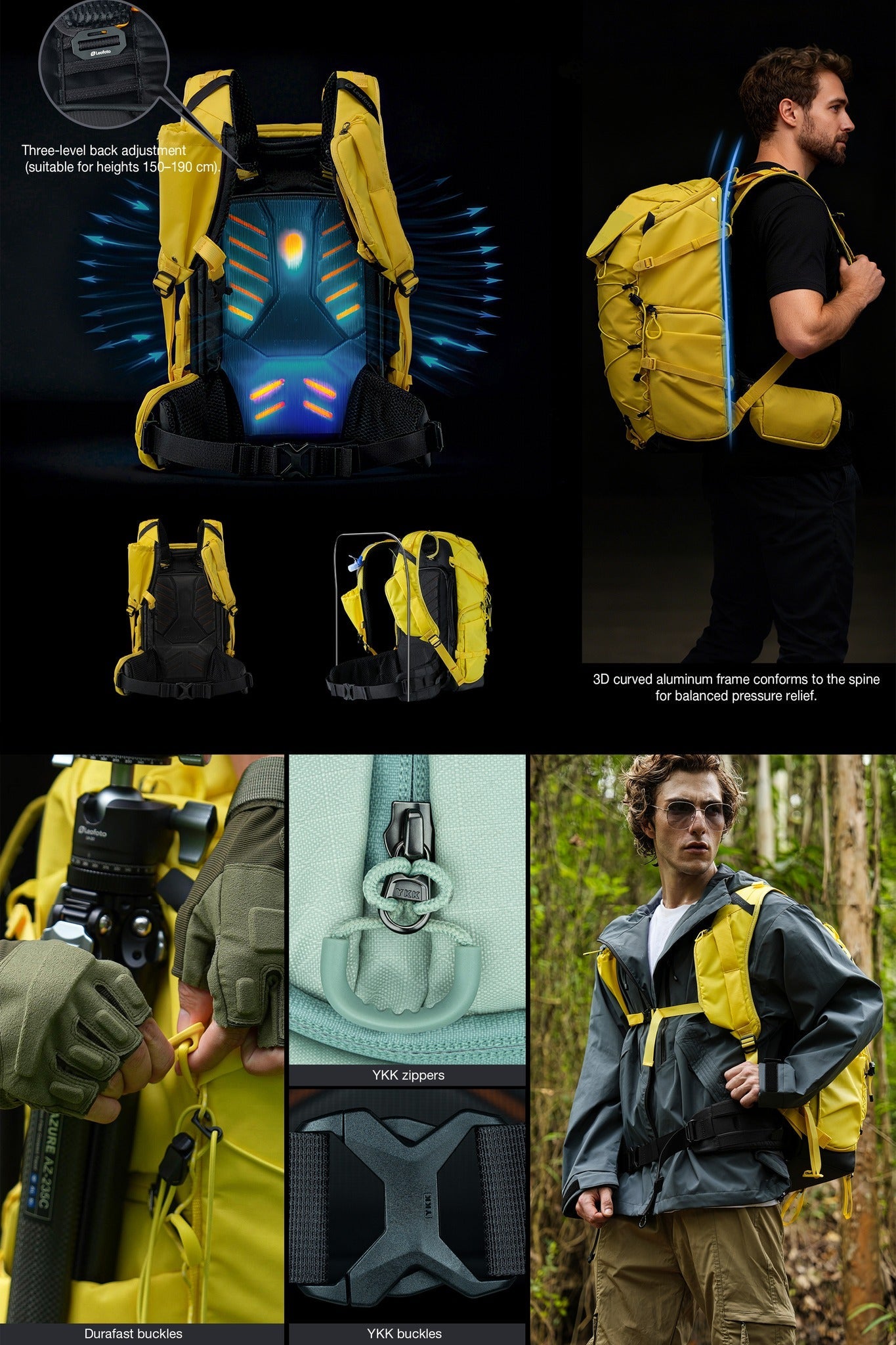 
                  
                    Leofoto 35L All-in-One Outdoor & Travel Backpack (Black / Yellow / Green)
                  
                