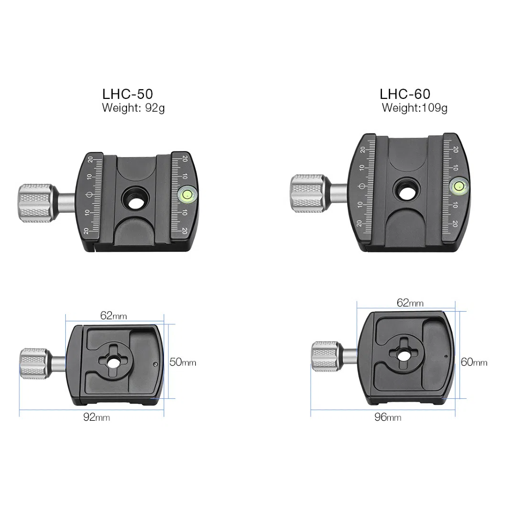 
                  
                    Leofoto LHC-50 / LHC-60 50mm / 60mm Screw-Knob Clamp With QP-70N 70mm Plate Arca Compatible
                  
                