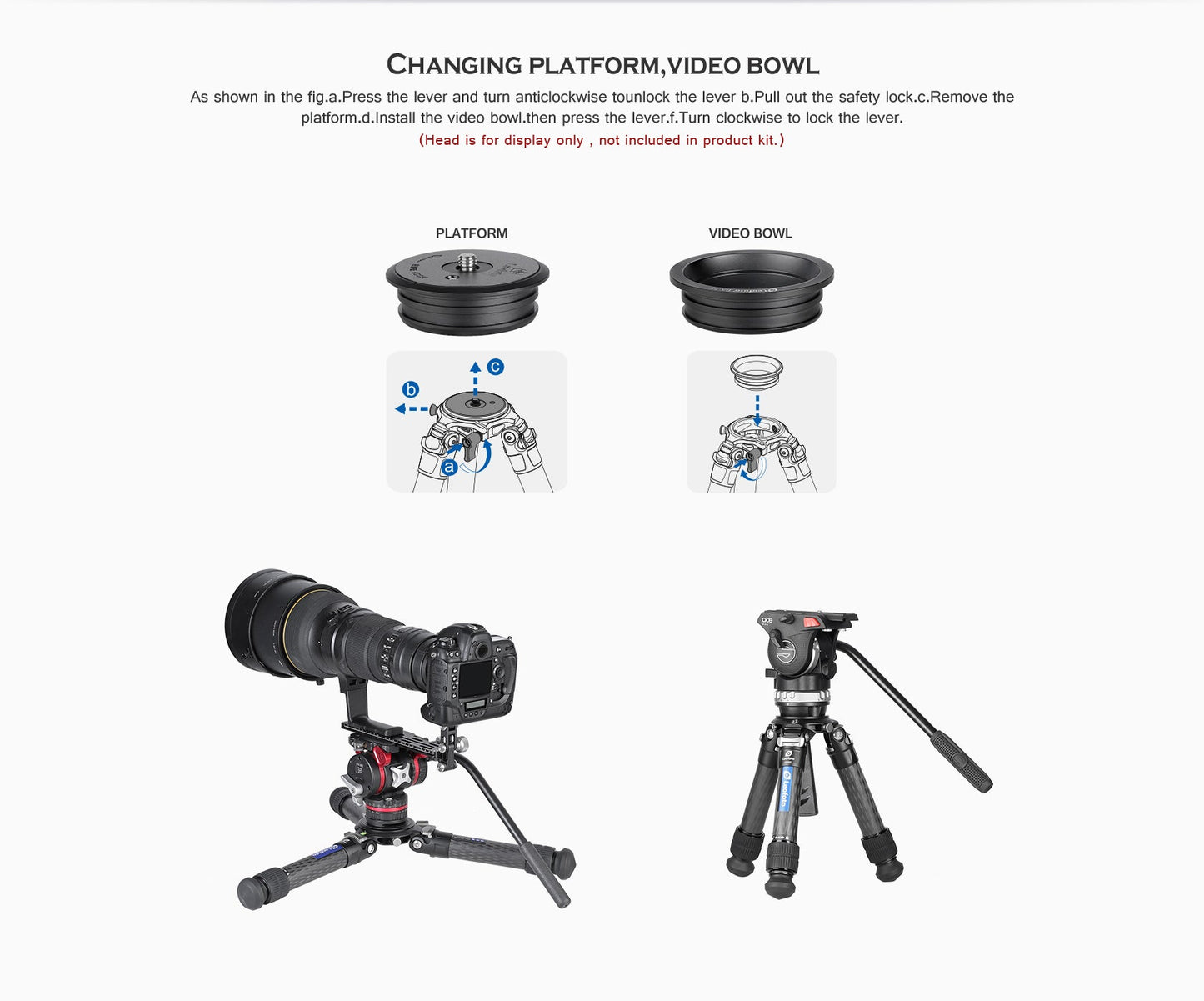 
                  
                    LM-402C Short Tripod with 100mm Video Bowl+Platform and Bag | Max Load 110 lb
                  
                