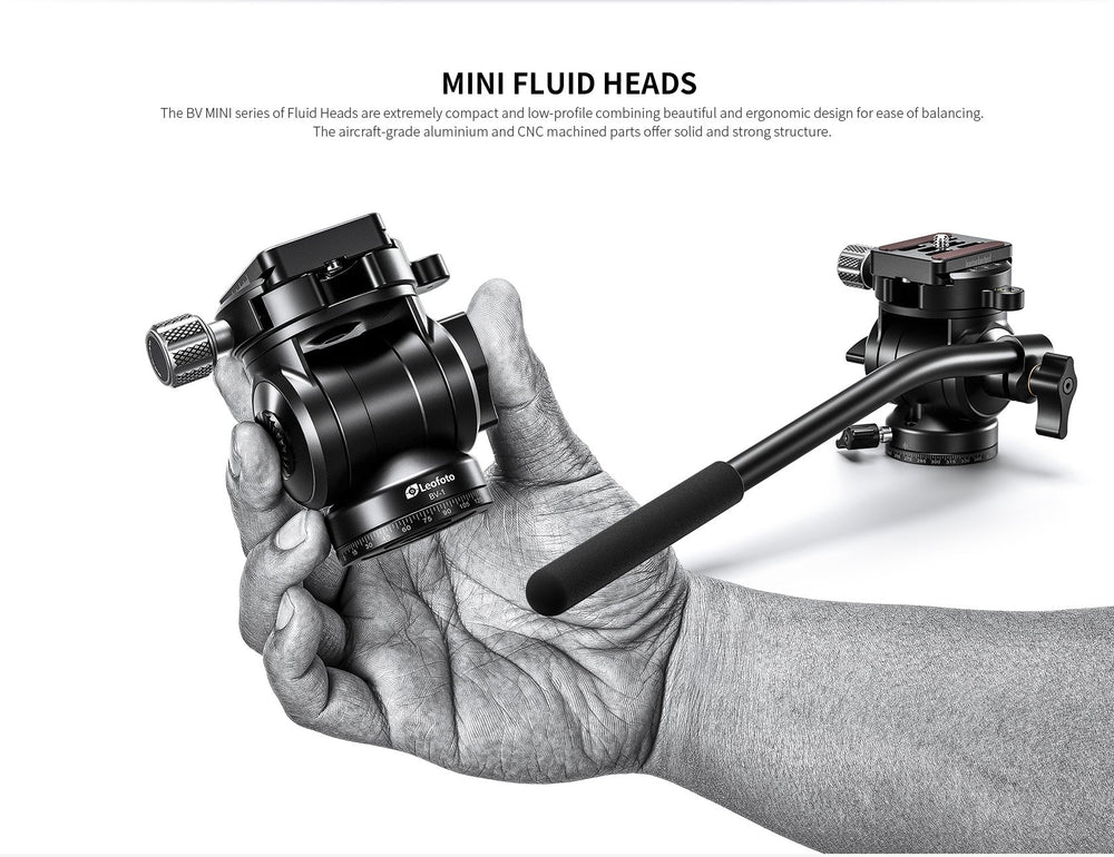 
                  
                    Leofoto BV-1 Mini Fluid Head for Optics | Handle | Arca Compatible
                  
                