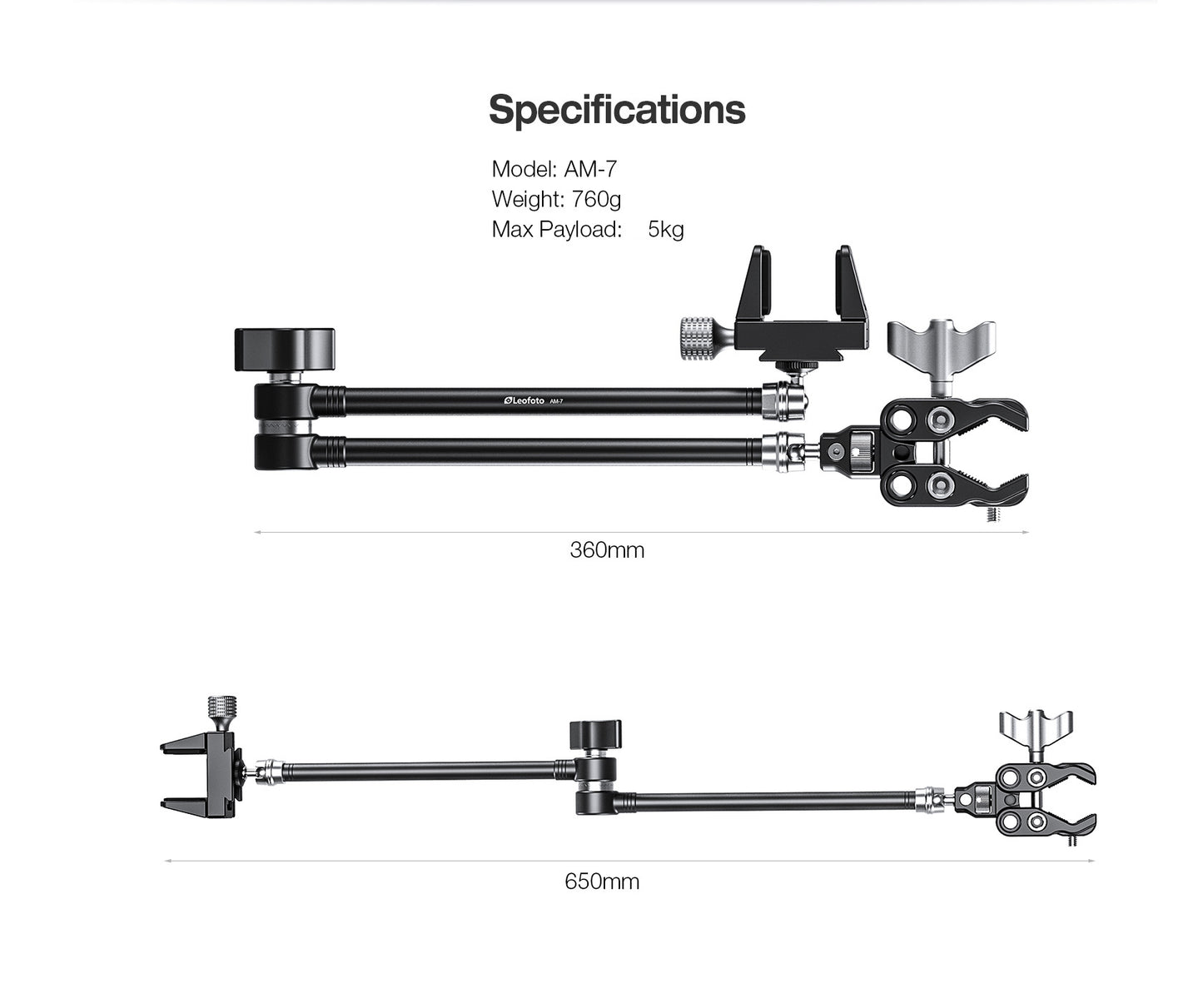 
                  
                    Leofoto AM-7 Magic Arm + MC-60 Clamp + GMC-01 Clamp Set for Kestrel Weather Meter
                  
                