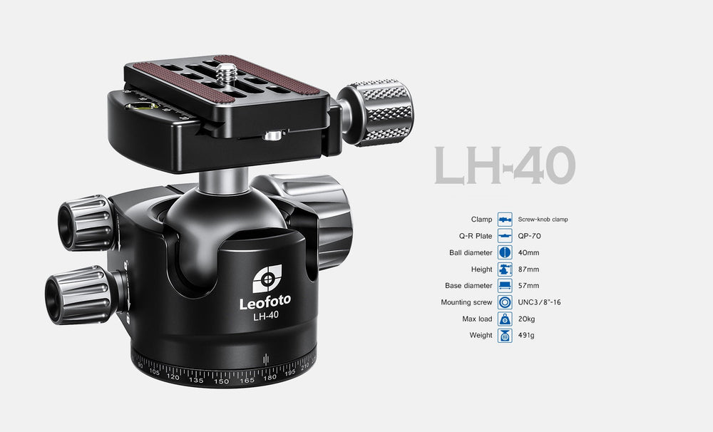 
                  
                    Leofoto LH Series Low Profile Ball Head + QR Plate | Arca Compatible
                  
                